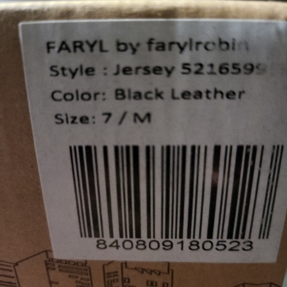 FARYL by Farylrobin Jersey Black Leather 7 M - Picture 4 of 6